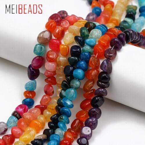 MEIBEADS Natural Colorful Agates Stone Beads Irregular Carnelian Onyx Loose Beads For Jewelry Making DIY Bracelets Necklace BT87