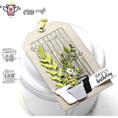 Piggy Craft metal cutting dies cut die mold Flower leaf pot basket Scrapbook paper craft knife mould blade punch stencils dies