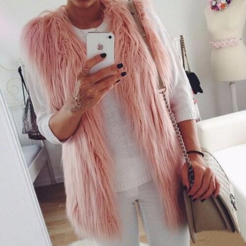 Fashionable new fashion imitation fur vest female hair hair in long coat fur vest fur coat women black fur coat fur coats
