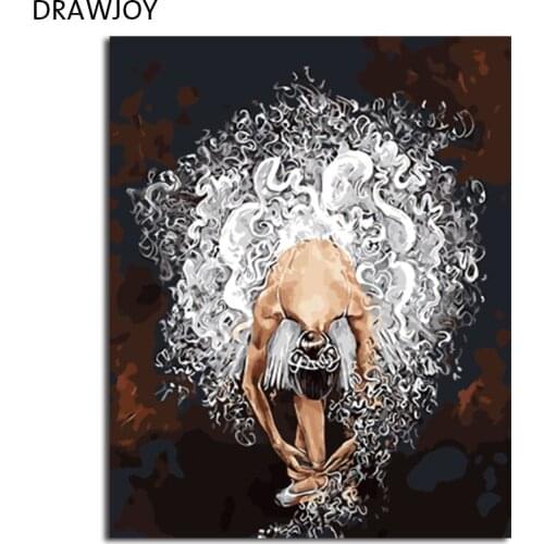 DRAWJOY Framed Picture DIY Painting By Numbers Home Decor For Living Room DIY Canvas Oil Painting Wall Art 40*50cm