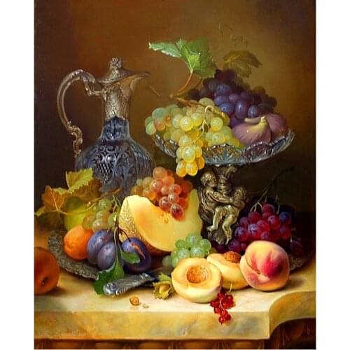 Still Life Fruits 5D Diamond Embroidery Crystals Full Diamond Mosaic Picture Pasted Cross Stitch Needlework Wedding Decor WG1819