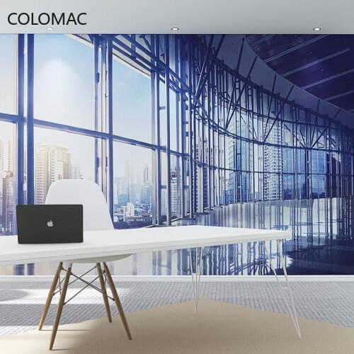 Colomac Custom Creative 3D Vision Extension City Building Wallpaper Company Decor Background Mural Room Sticker Drop Shopping