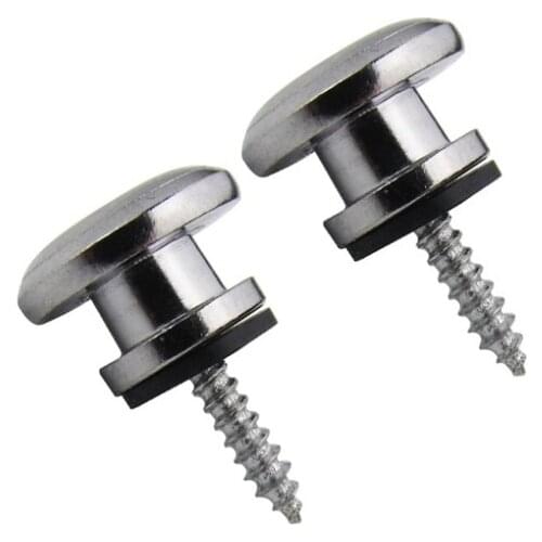 FLEOR Pair of Chrome Metal Electric Acoustic Guitar Bass Strap Buttons Strap Locks Mushrooms Head Guitar Parts