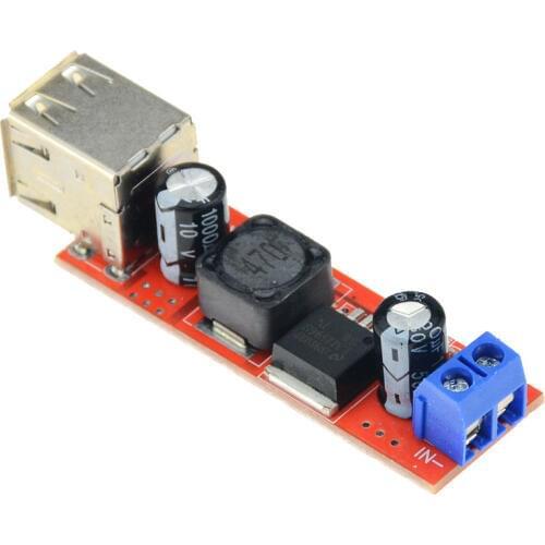1PCS DC 6V-40V To 5V 3A Double USB Charge DC-DC Step Down Converter Module For Vehicle Car Charger Dual Two USB Power Supply