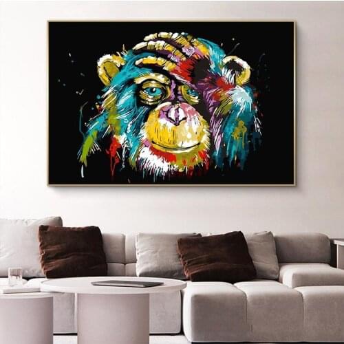 Modern Canvas Painting Animal Colorful Monkey Posters and Prints for Nordic Living Room Home Wall Art Decoration No Frameful