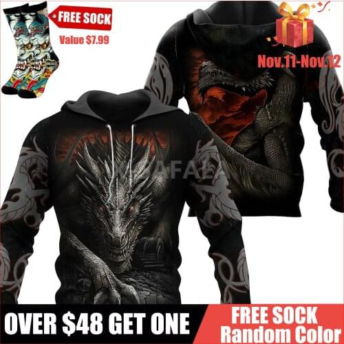 Dragon Love Skull 3D All Over Print Size XS-7XL Hoodie Man Women Harajuku Outwear Zipper Pullover Sweatshirt Casual Unisex-4
