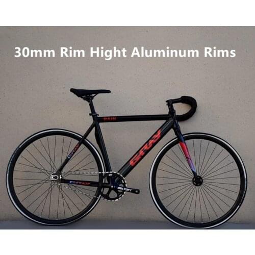 52cm Fixed Gear Bike Single Speed V Brake Aluminium Alloy Frame Track Bicycle 3 Spokes Magnesium Alloy Flat Spoke Rims Wheel