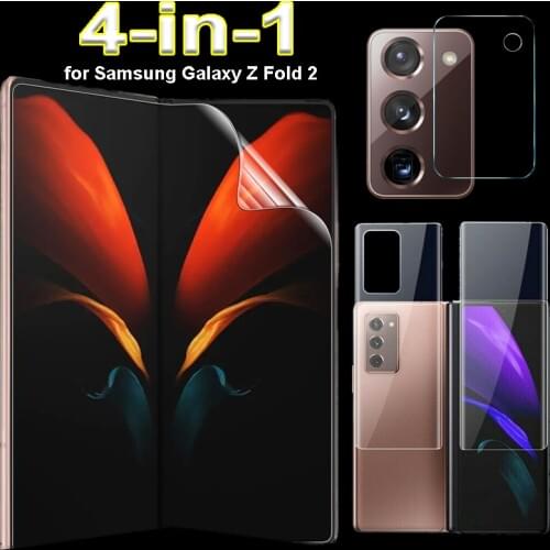 4 In 1 Screen Protectors for Samsung Galaxy Z Fold 2 Front & Back Hydraulic Film Glass Camera Len Protective Screen Protector