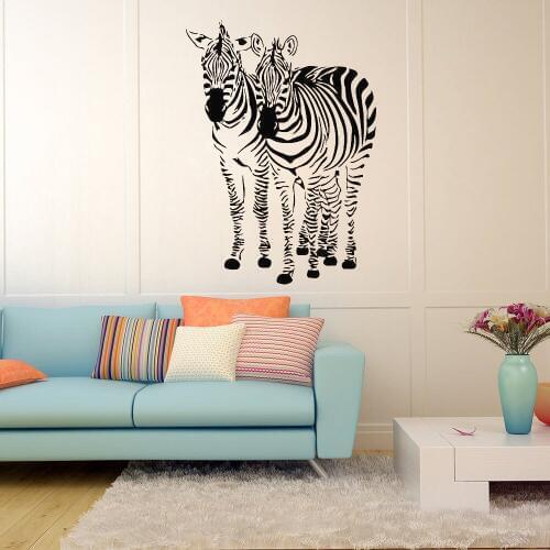 Zebra Equine Horse Animals Wall Vinyl Decal Nature Sticker Kids Room Home Decor Art Mural Living Room Wallpaper J03