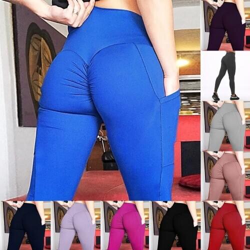 New Women High Waist Sexy Leggings Women Fitness Gym Fold Sports Pants Elastic Legggin Slim Hip Push Up Workout Yoga Tights