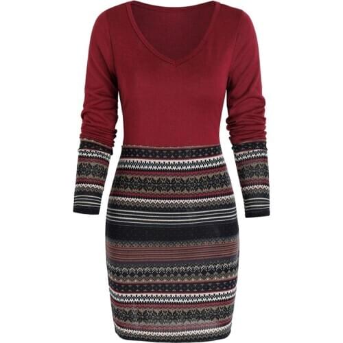 Women Autumn Winter Dress 2020 Long Sleeve Dresses Bodycon Dress Casual Plus Size Dress Black Knit Dress Plus Size Clothing