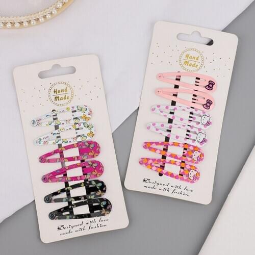 1Set Baby Girls Cartoon Snap Hair Clips Non-slip Cute Printed Baby Girl Hair Clips Photography Props Baby Hair Accessories