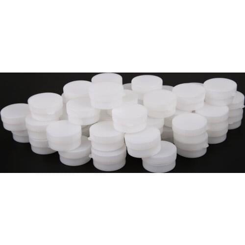 50pcs 5g Empty Cosmetic Jar Pot Eyeshadow Face Cream Container Box Cosmetic Container Refillable Bottles White Wholesale