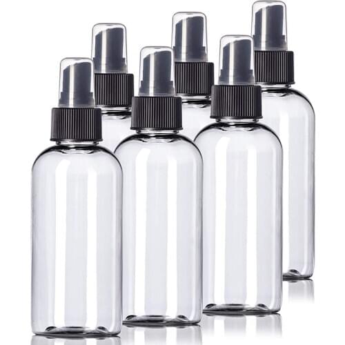 6Pcs Transparent Empty Spray Bottles 4 Oz Plastic Mini Refillable Container Empty Cosmetic Containers