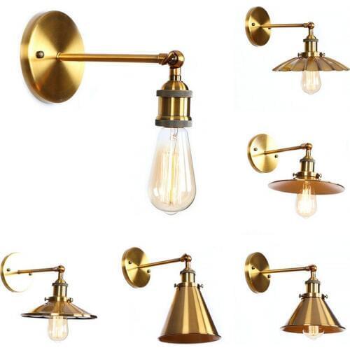 American Simple Bedroom Living Room Nordic Retro Industrial Hotel Restaurant Bar Personalized Bronze Single Head Wall Lamp