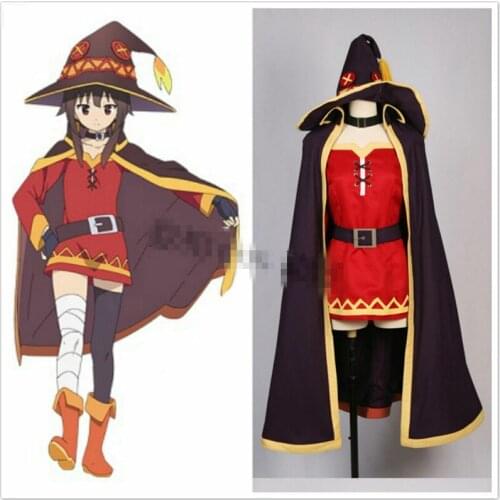 Anime KonoSuba Gods Blessing on this Wonderful World Cosplay Megumin dress cloak Cosplay Costume Halloween For Women