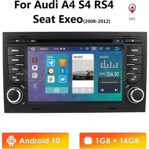 IPS 2 Din Android 10 CAR GPS Navigation for Audi A4 B7 B6 S4 B7 B6 RS4 B7 SEAT Exeo 2008-2012 Dvd Stereo Radio Multimedia Player