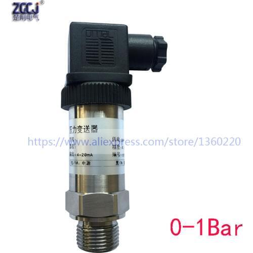 Free shipping !!! Stainless steel Gas and Liquid Pressure transmitter 24V DC 0-1 Bar output 4-20mA DC pressure sensor