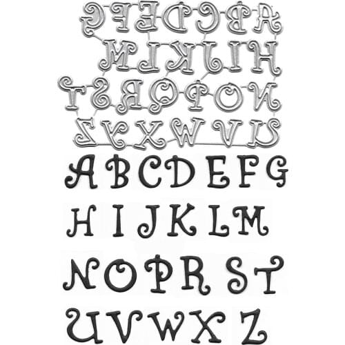 Letters Dies Alphabet Cutting Stencil Scrapbooking Photo Album Decor Craft Dies Cards Making Mold Clear Stamps Metal Die Cut