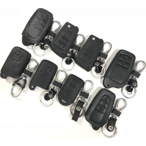 Leather Car Key Case Cover For Toyota Land Cruiser Prado Camry Prius Crown CHR C-HR Fortuner Land Cruiser 200 LC200 Highlander