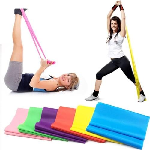 1.2m Elastic Yoga Pilates Rubber Stretch Exercise Band Arm Back Leg Fitness All thickness 0.35mm same resistance