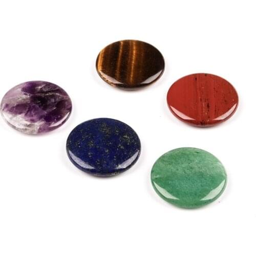 FYSL Wholesale 10 Pcs Round Shape Amethysts Stone Pendant for Gift Lapis Lazuli Jewelry