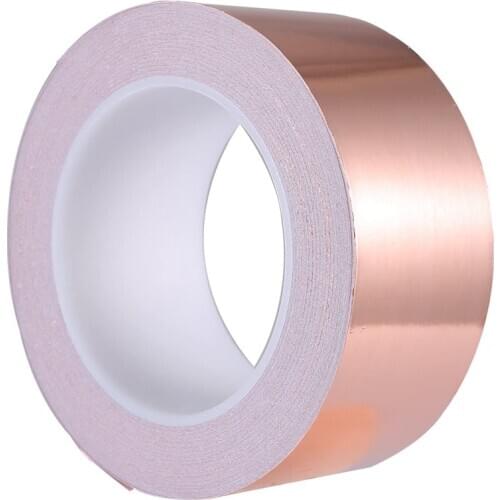 GTBL Copper Foil Tape 50mm x 30M for EMI Shielding Conductive Adhesive for Electrical Repairs,Snail Barrier Tape Guitar