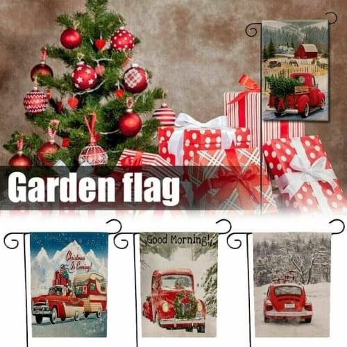 Christmas Garden Flag Santa Claus Snowman Indoor Outdoor Home Decor Flags Winter Happy Festival Household Hanging Flag Decor