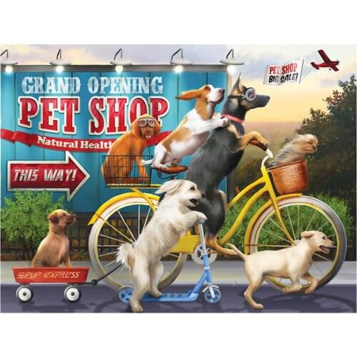 Puppy riding pattern 5D DIY full diamond cross stitch diamond mosaic home decoration