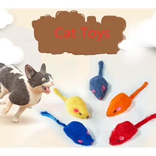 Hot 1/5/10Pcs/Set Funny Rabbit Fur False Mouse Pet Orange Cat Toys Mini Funny Playing Toys For Cats mimi Kitten Pet Accessories
