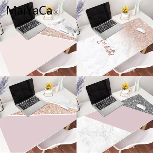 MaiYaCa White Pink Gold Marble Keyboard Gaming Mouse pads XXL Mause Pad Laptop Keyboard Girls' Desk Mat for PC CS GO Dota Gamer