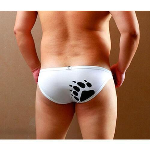 Bear Claw Paw Underwear Plus Size Mens Mesh Briefs Gay Gauze Transparent Shorts Designed For Gay Bear Free Shipping! M L XL XXL