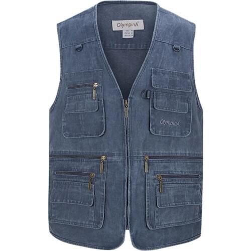 Mens Outdoor Sports 16-Pocket Cotton Vest Quick-Drying Breathable fishing Hunting Camping Hiking Vest Sleeveless Jacket XL-10XL
