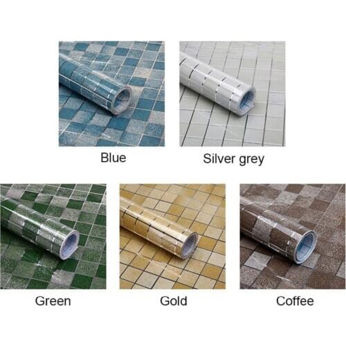45cm*5m/45cm*10m Mosaic Kitchen Plane Wall Sticker Anti-oil For Home Decor Wall Paper Grease Proofing Water Proofing