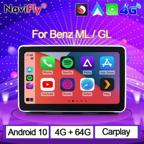 NaviFly Snapdragon 625 Android 10 Car DVD Radio Player For Mercedes Benz ML W166 / GL X166 2012-2015 NTG 4.5 Carplay 4GB 64GB