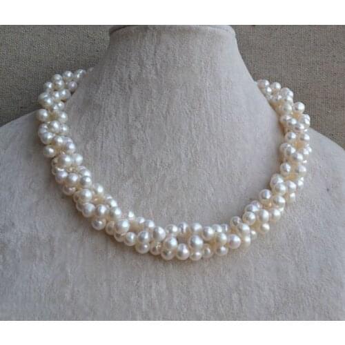 New Arrival Favorite Pearl Necklace 7-8mm White Round Genuine Freshwater Pearl Wedding Jewelry Fine Lady Gift