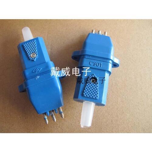 Original new 100% plug and socket flat three-wire CZ-301 connector three-plug blue