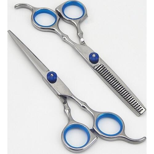 New family 440c 4cr13 steel 6.0 inch cutting & thinning shears hair scissors set barber hairdressing scissors Free shipping