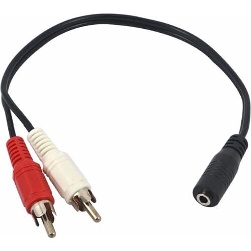 3.5mm Audio Cable Stereo Female To 2RCA Male Aux Audio Cable 2 RCA Y Adapter for DVD TV VCR To Headphone Amplifier Speaker Jack