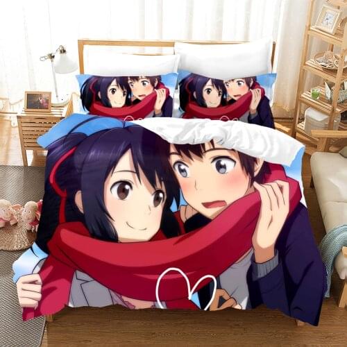 Your Name Bedding Set Japan Popular Anime Duvet Cover Sets Comforter Bed Linen Twin Queen King Single Size Dropshipping