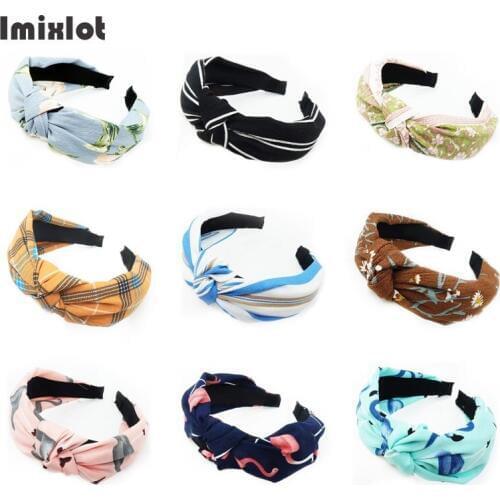 Twist Headband Women Hairband Top Knot Cross Tie Print Striped Plaid Flower Hairbands Headwrap Head Band Hoop Hair Accessories