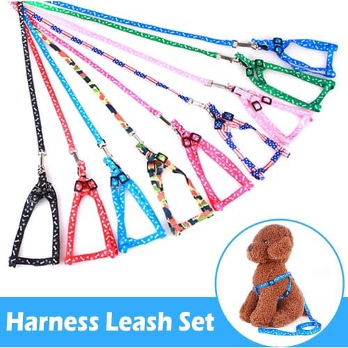 Small Dog Harness and Leash Set for Small Dogs Accessories Pet French Bulldog Pug Teddy Yorkies Nylon Adjustable Dog Harness