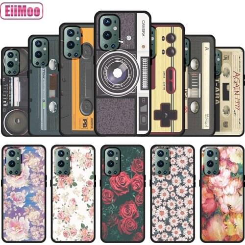 EiiMoo Silicone Phone Case For OnePlus 9 Pro Fashion 3D Cute Cartoon Cat Pattern For OnePlus 9 Pro TPU Matte Thin Black Cover