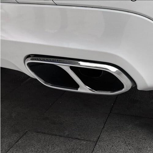 Car Styling Tail Throat Cover Trim Exhaust Outlet Decoration Stickers For Volvo XC60 2018-2021 Stainless Steel