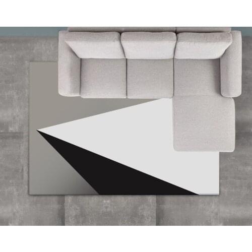 Stylish Simple Geometry Black And White Grey Gradient Bedroom Living Room Kitchen Bathroom Cushion Carpet CustomizedCustom Size
