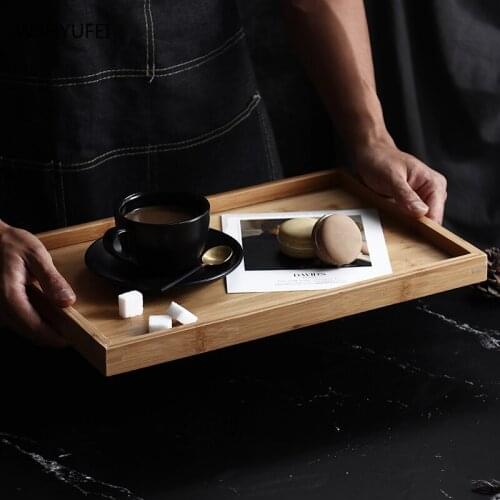 Carefully customized living room Japanese style bamboo and wood double tray home breakfast restaurant solid wood bamboo tea tray