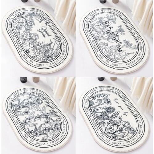 Bath Shower Mat Doormat Absorbent Flower Carpets Entrance Mats for Kitchen Balcony Porch Area Rugs Living Room Bathroom Tapis