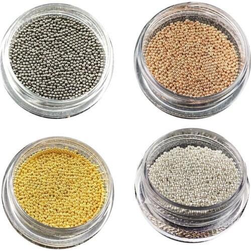 0.8mm Caviar Beads For Nails Steel For Nails Accessories Gold Nail Beads Micro Nail Art Decorations Nail Caviar