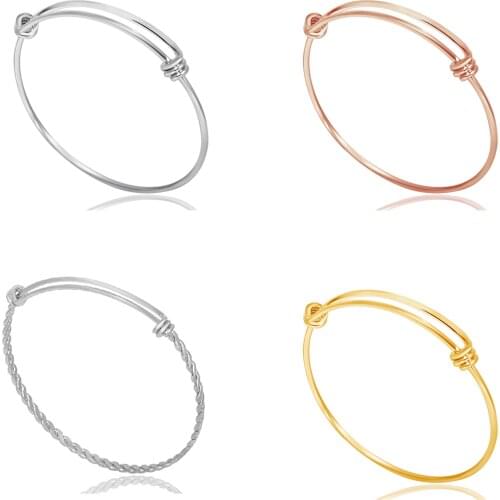 5pcs/lot Multiple Sizes Twisted Bangle & Bracelet Factory Prices 316L Stainless Steel Braided Bangle Smooth Bangles DIY Jewelry