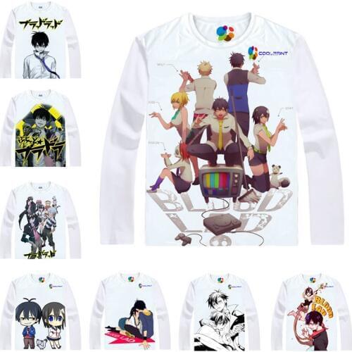 Coolprint Anime Shirt BLOOD LAD T-Shirts Multi-style Long Sleeve Staz Charlie Blood Fuyumi Yanagi Cosplay Motivs Hentai Shirts